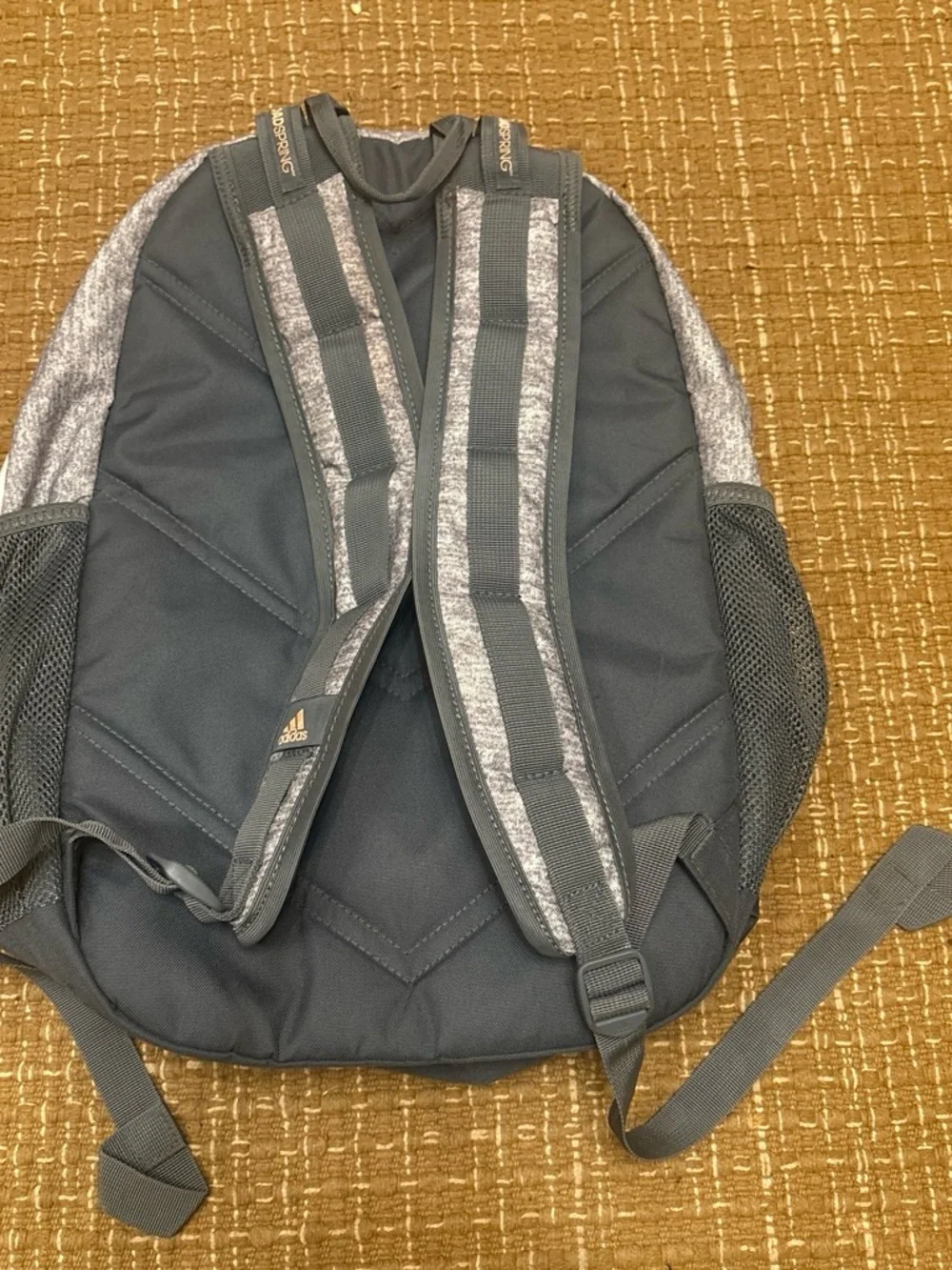 adidas Heather Gray and Rose Gold Accent Backpack - Picture 6 of 8